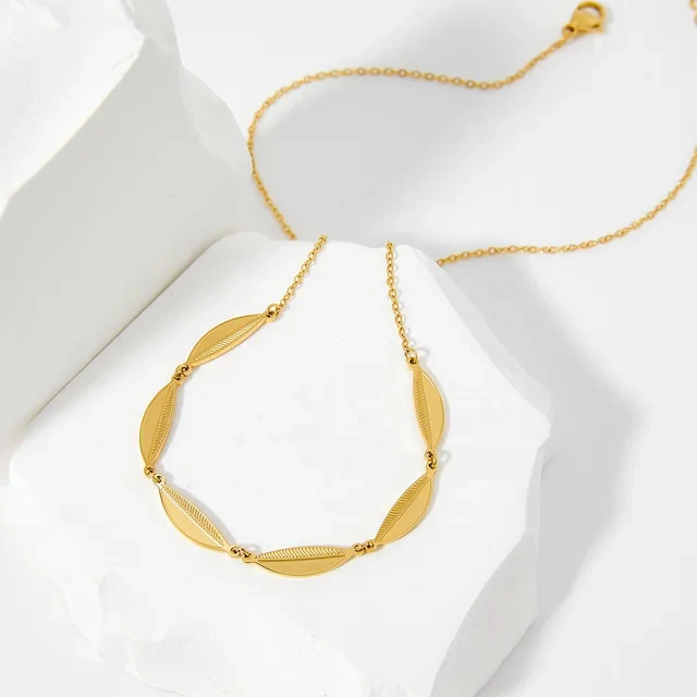 Golden Leaf Necklace - Image 3