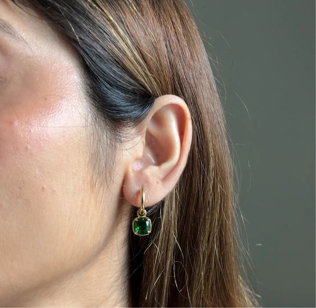 Mia Earrings - Emerald - Image 3